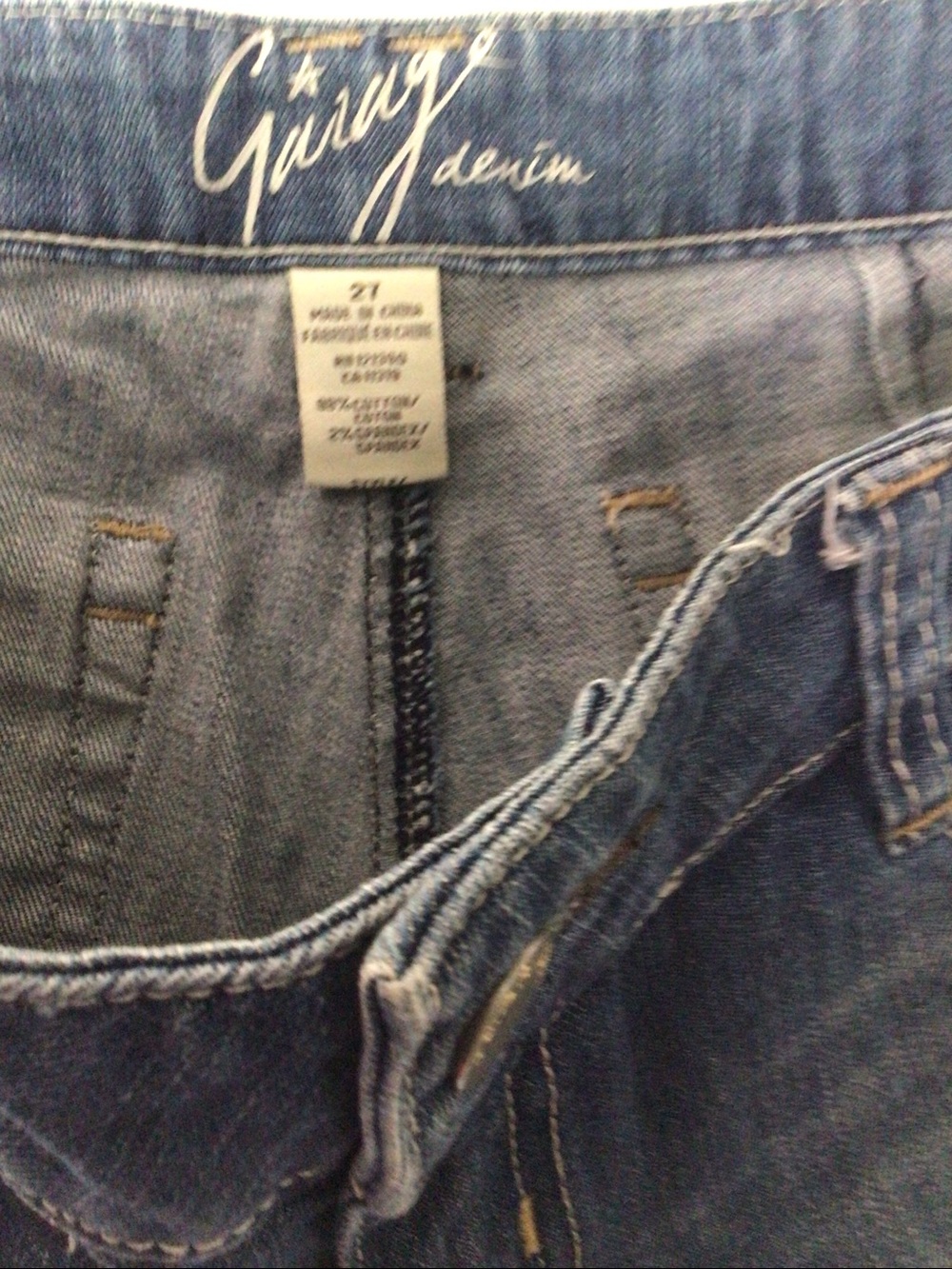 Garage Faded Blue Low-Rise Denim Shorts - Picture 2 of 3
